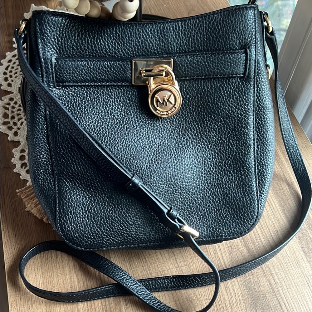 Michael Kors Black Leather Crossbody Bag
